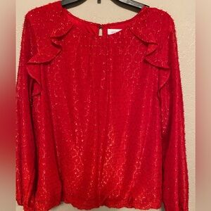 Liz Claiborne Red Lace Blouse